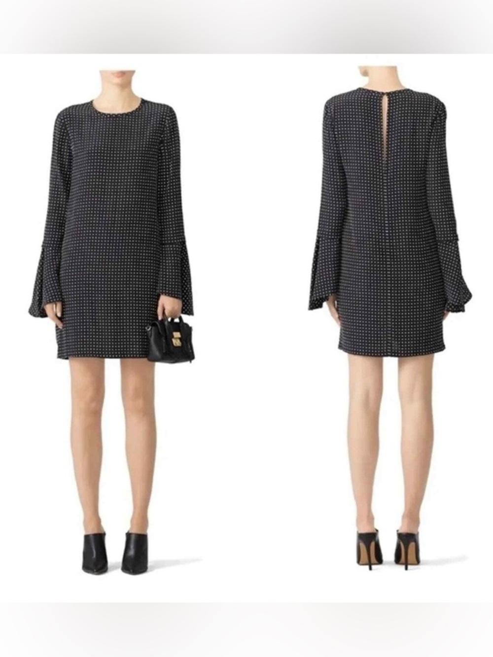 Equipment Silk Femme Mari Black and White Polka Dot Mini Dress